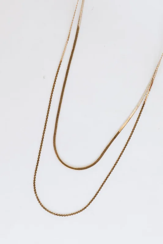 Personalized Silver Necklace-FINAL SALE - Mariah Gold Layered Chain Necklace