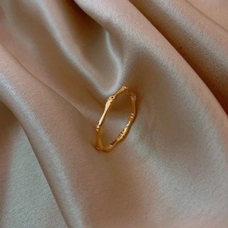 48# Open Ring-Gold Pigment Ring Bamboo Joint