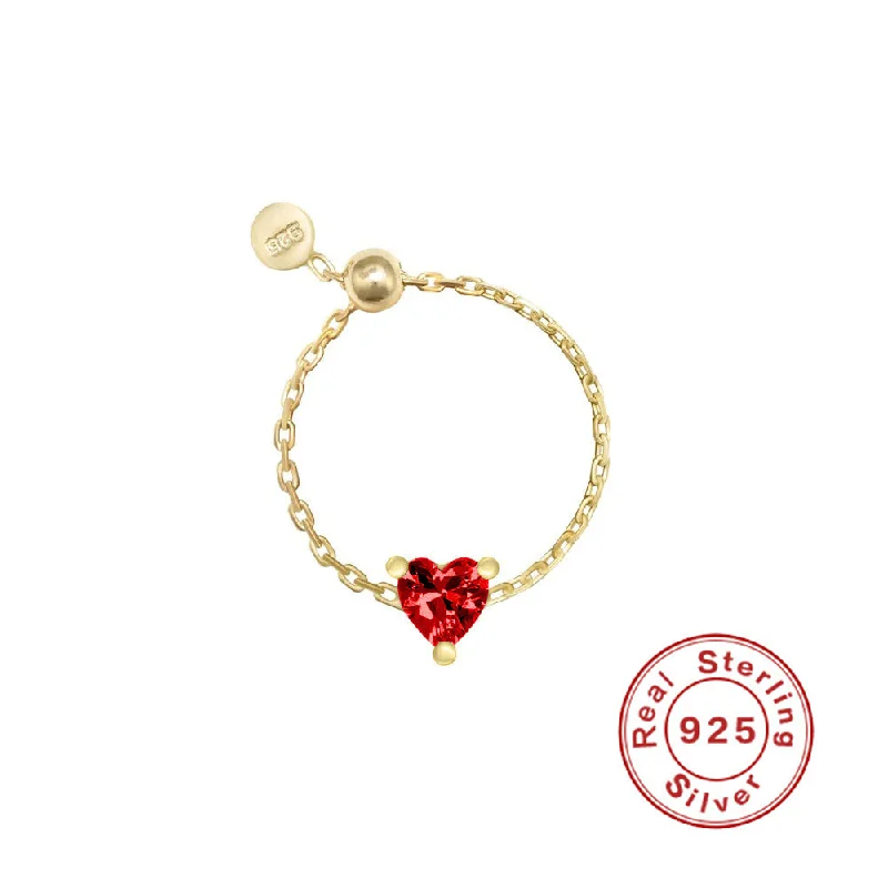 Golden Heart Shape-Deep garnet red