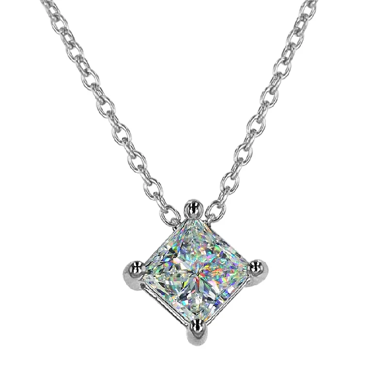 Colorful Gold Necklace-14KWG 0.25CTW PC DIA SOLITAIRE NECKLACE