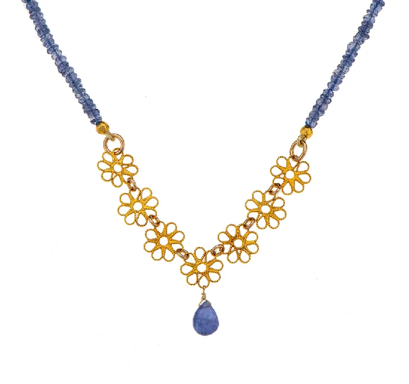 Opal Chain Necklace-Nava Zahavi Tanzanite Blossom Necklace