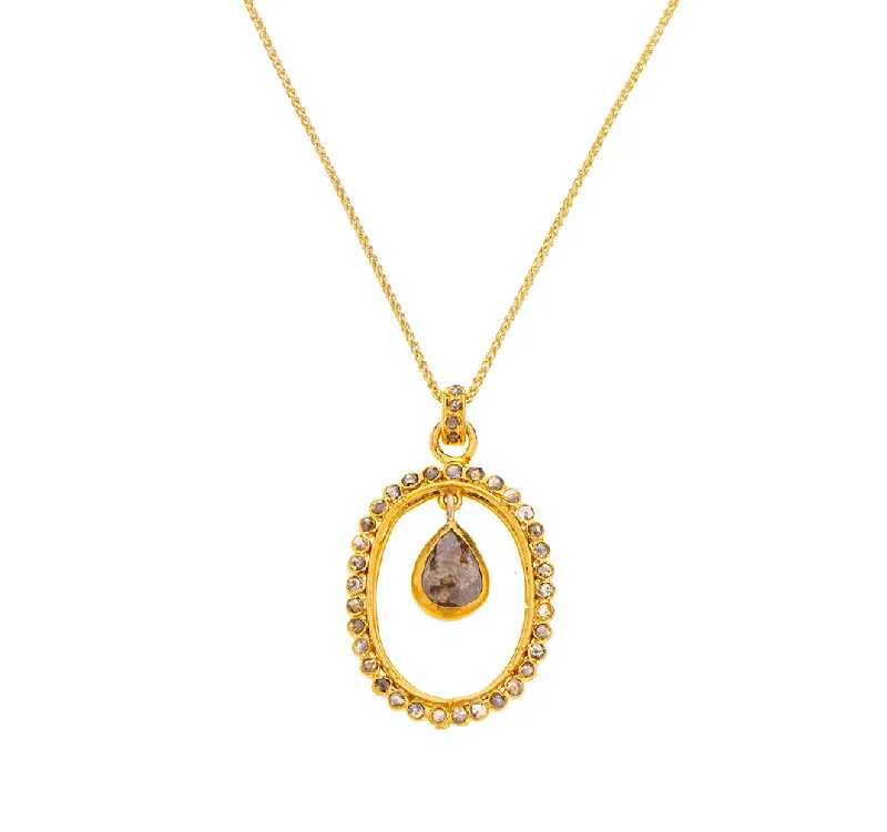 Personalized Birthstone Necklace-Nava Zahavi Yellow Gold and Diamonds in Frame Chain