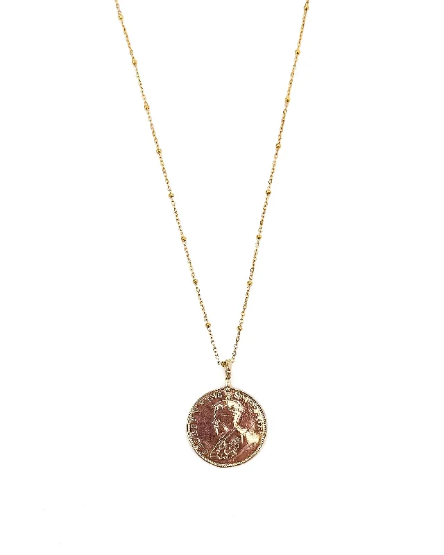 Luxury Diamond Necklace-Leona Gold Coin Necklace