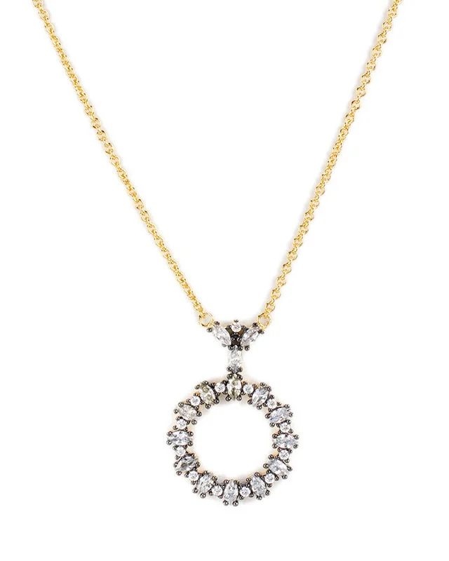 Heart Shaped Gold Necklace-Open Circle Pendant Necklace