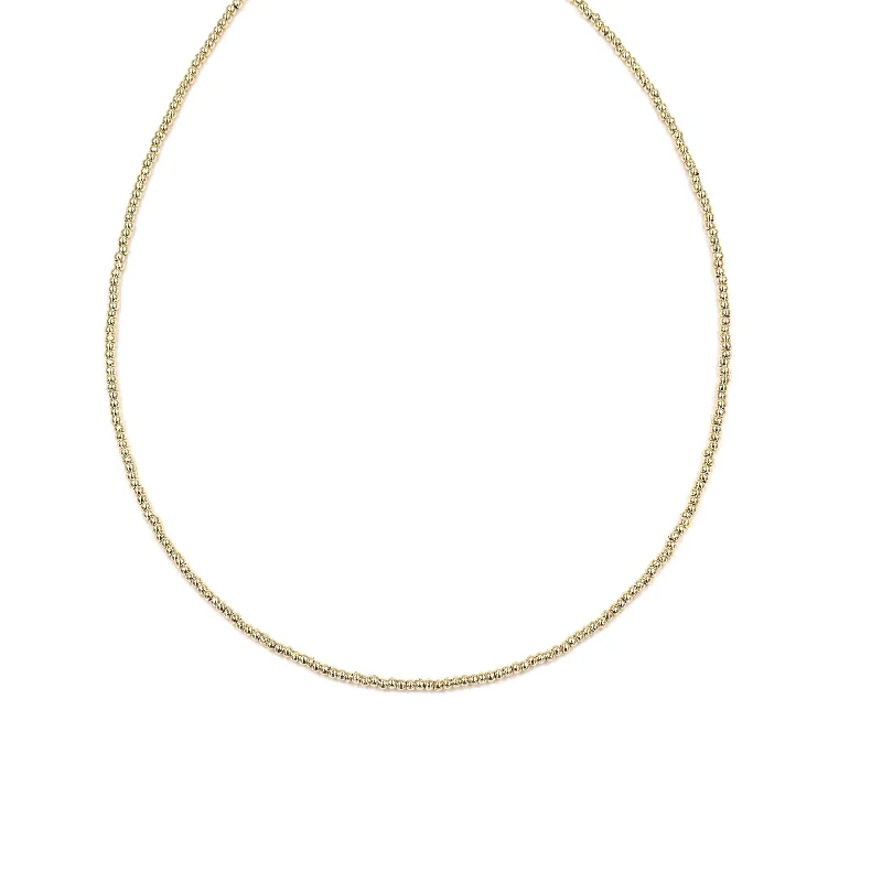 Cute Pendant Necklace-Ashley Gold Stainless Steel Gold Plated 2MM Beaded Necklace