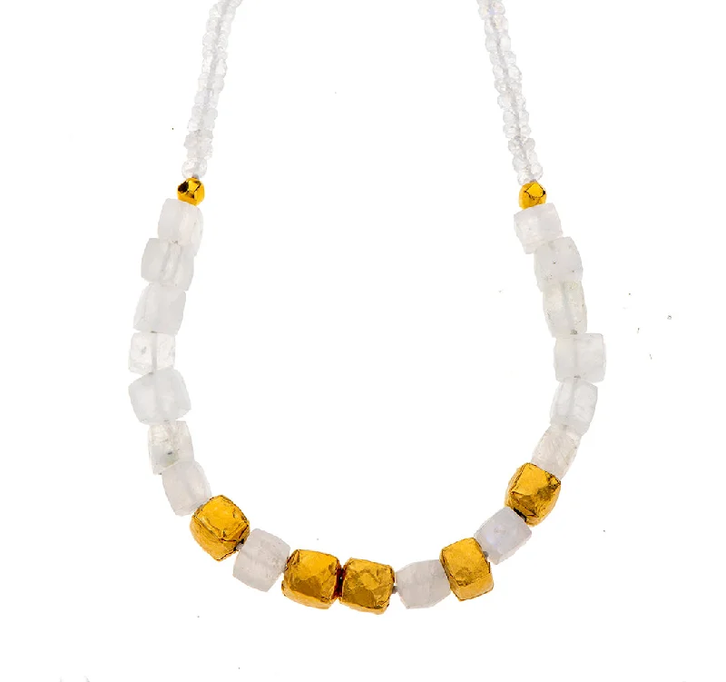 Bright Gold Necklace-Nava Zahavi Yellow Gold Moonstone Aroma Necklace