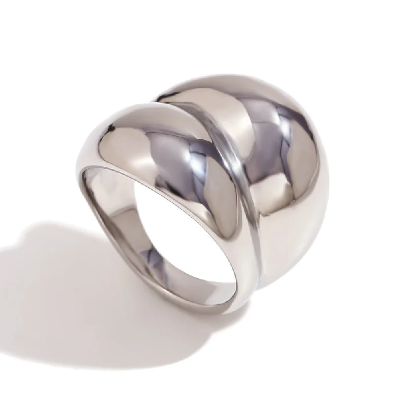 Smooth Double Layer Interlaced Bread Ring - Steel 6