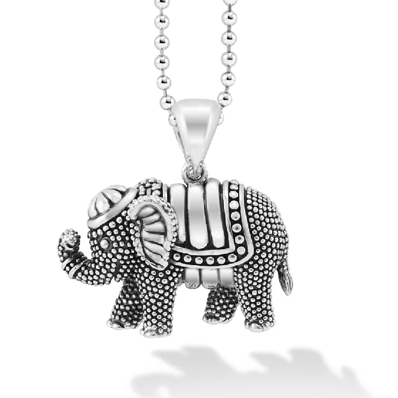 Crystal Charm Necklace-Rare Wonders Elephant Pendant Necklace