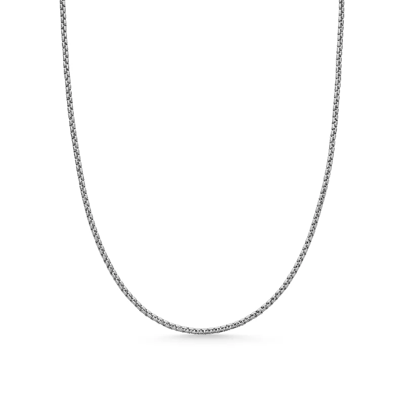 Custom Charm Pendant Necklace-Box Chain Necklace in Sterling Silver with 14K Yellow Gold Accent\, 1.7mm