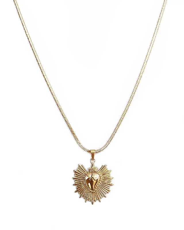 Unique Gold Necklace-Farrell Heart Necklace