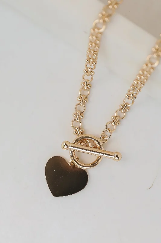 Butterfly Necklace for Women-Millie Gold Heart Charm Necklace