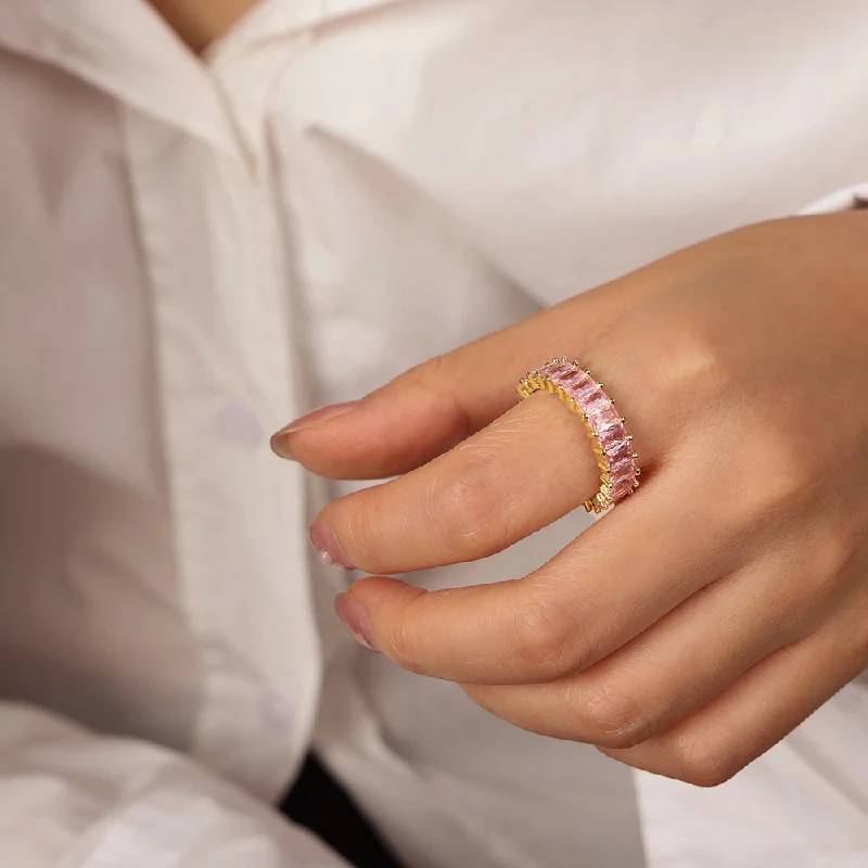 A Style Pastel Zirconium Diamond Ring