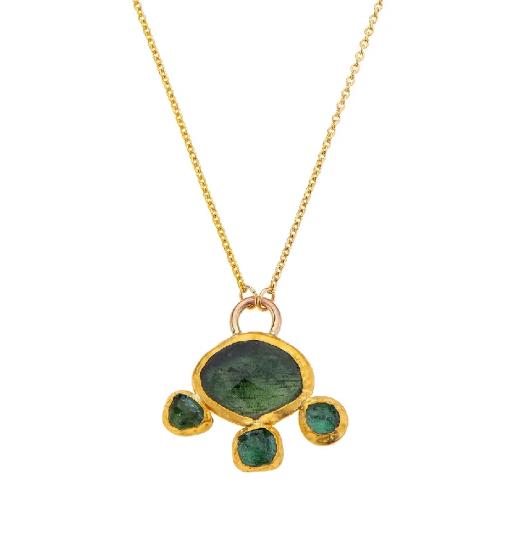 White Diamond Necklace-Nava Zahavi Yellow Gold Green Clover Necklace