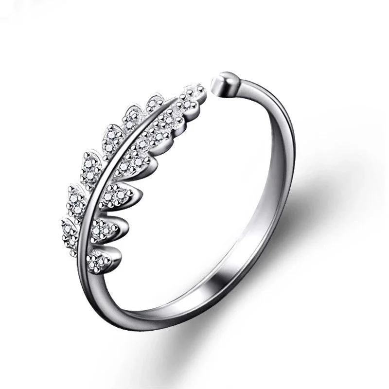 Leaves Open Ring (Platinum)