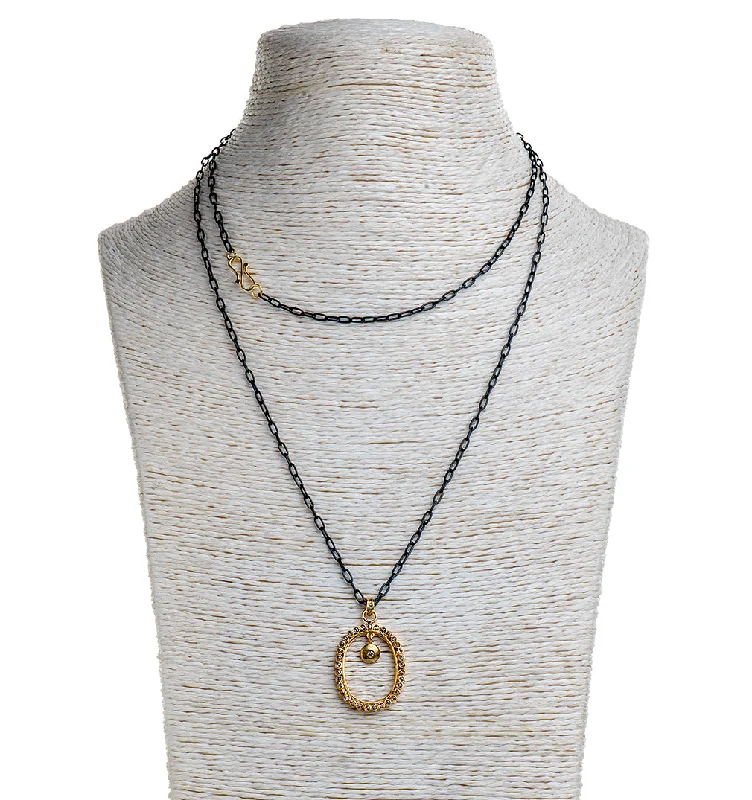 Beaded Gold Pendant Necklace-Nava Zahavi Fragments Necklace