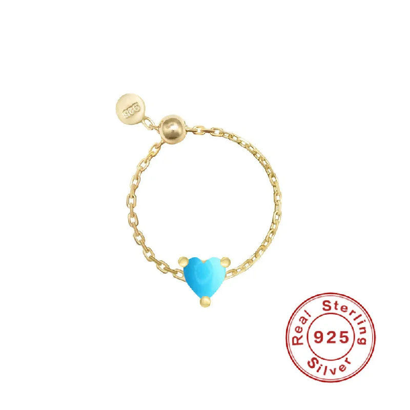 Golden Heart Shape-Turquoise