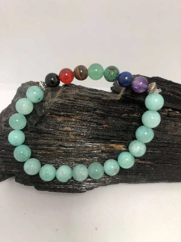 Handcrafted Designer Bracelet-Amazonite Chakra Stretchy Bracelet