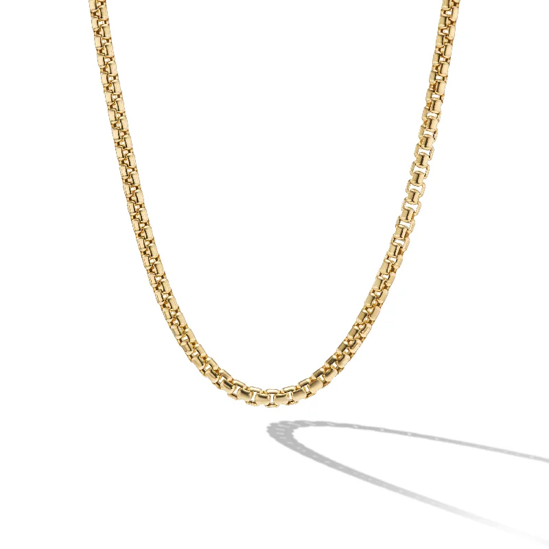 Stylish Heart Necklace-Box Chain Necklace in 18K Yellow Gold\, 2.7mm