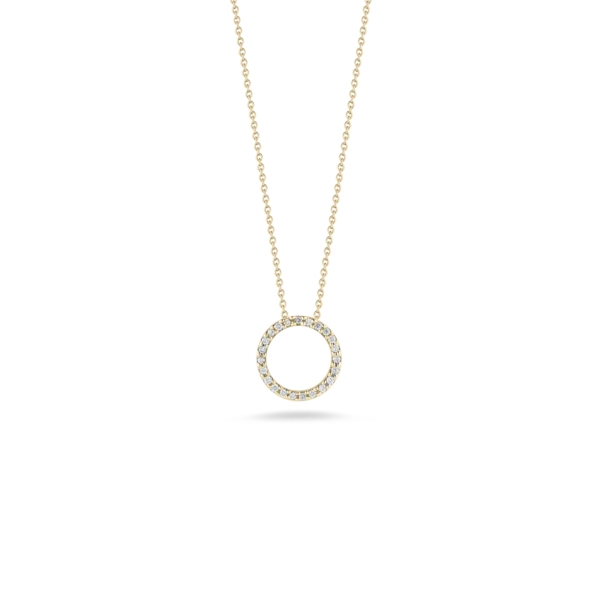 Pearl Chain Pendant Necklace-18K YELLOW GOLD TINY TREASURES SMALL DIAMOND CIRCLE NECKLACE