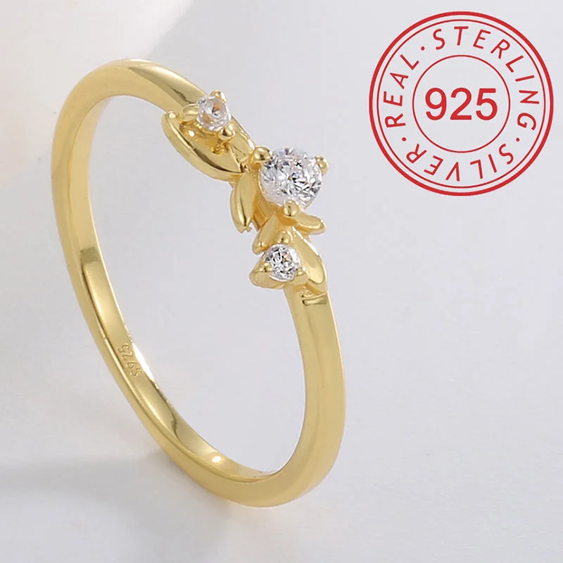 Leaves Diamond-Studded Ring