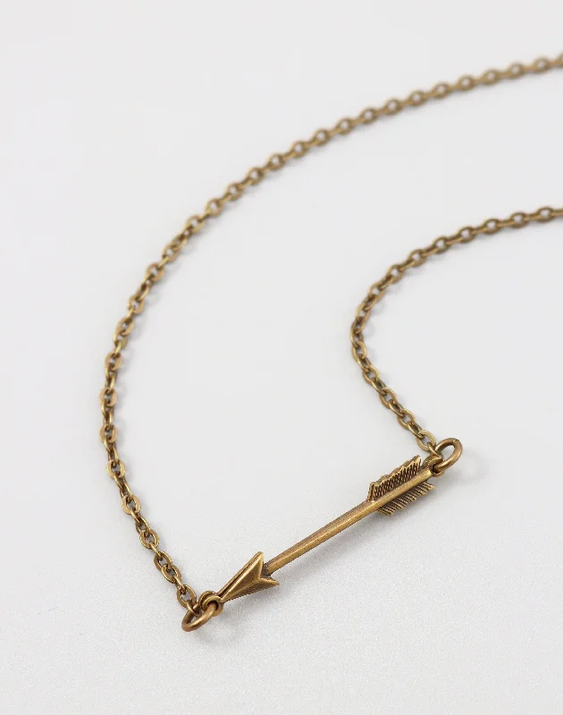 Rose Gold Pendant Necklace-Delicate Arrow Necklace, (1pc)