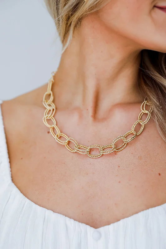 Cute Pendant Necklace-FINAL SALE - Scarlett Gold Chainlink Necklace