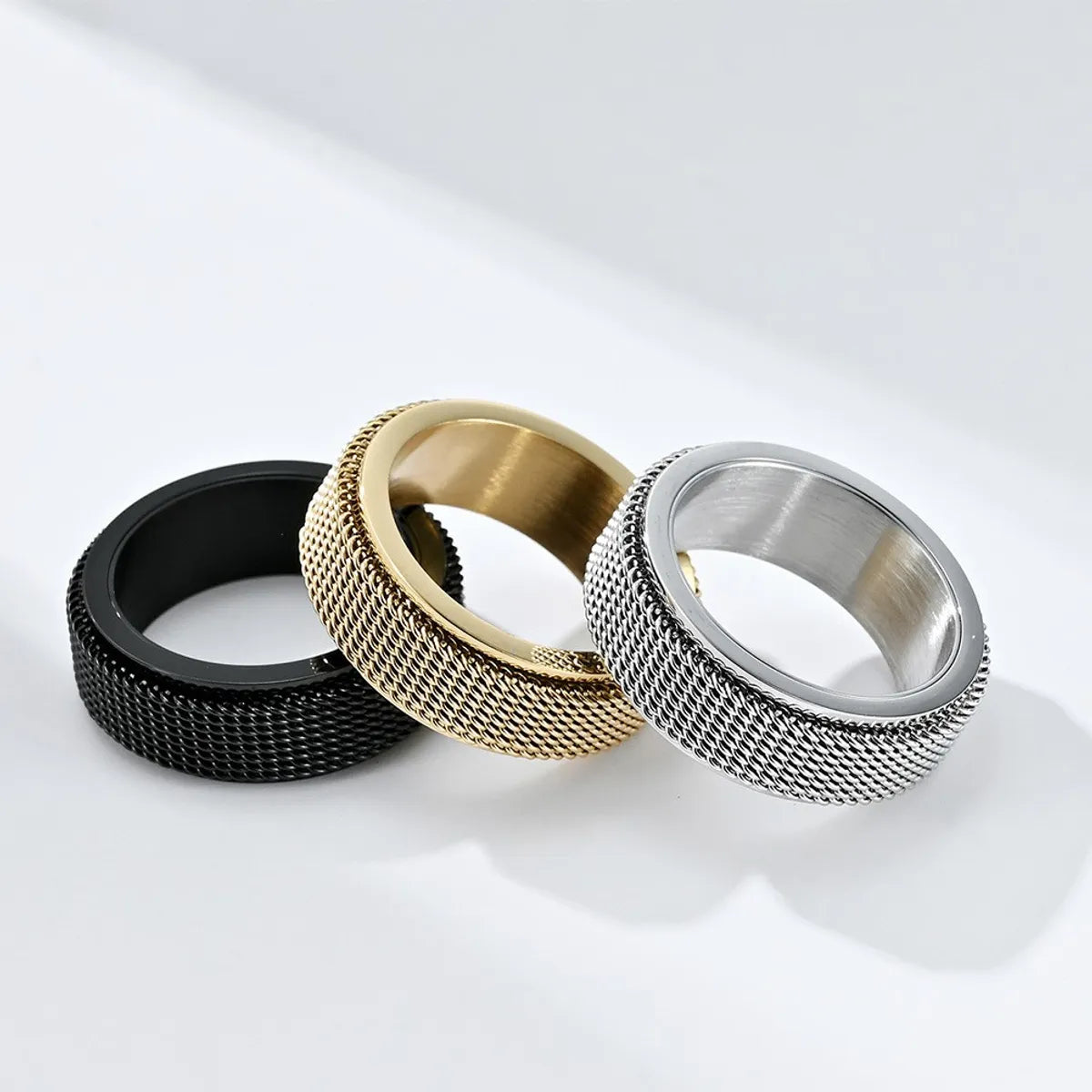 Elegant Pearl Ring-Simple Style Solid Color Titanium Steel Polishing Rings 1 Piece