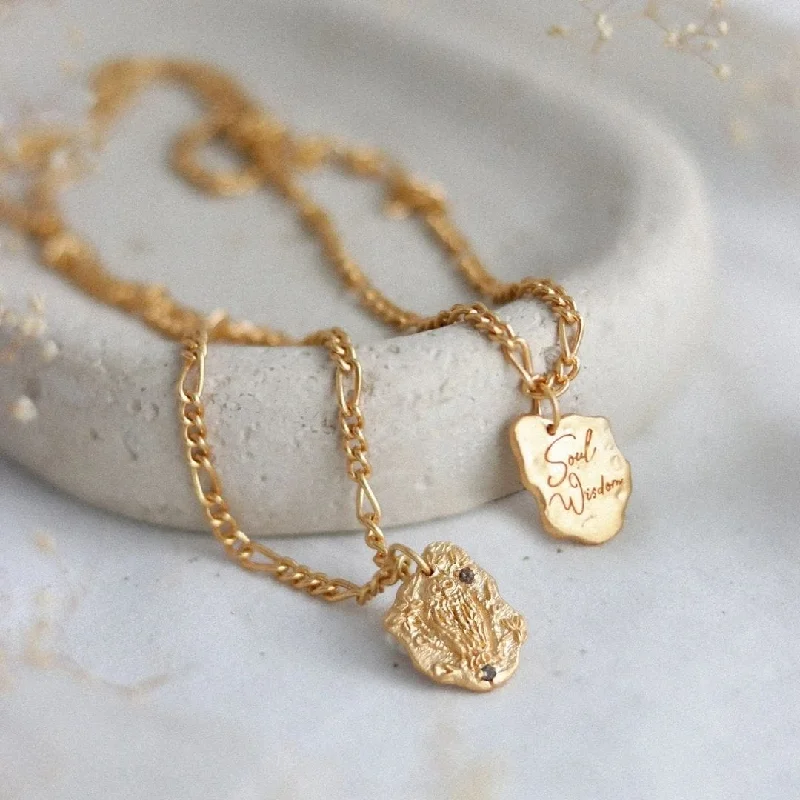 Dainty Gold Chain Necklace-Soul Wisdom • Owl Necklace