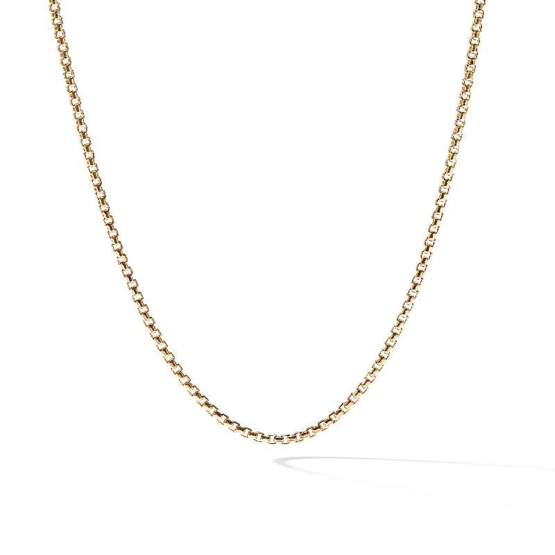 Wedding Pendant Necklace-Box Chain Necklace in 18K Yellow Gold\, 1.7mm