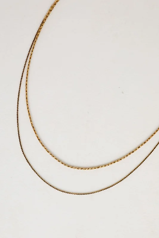 Luxury Silver Necklace-Parker Gold Layered Chain Necklace