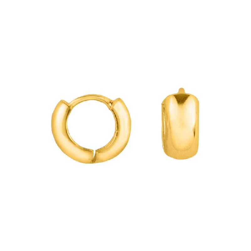 Chic Hoops for Women-Low Profile Clicker Huggies in Gold - Wide  | Available to ship February 25, 2025