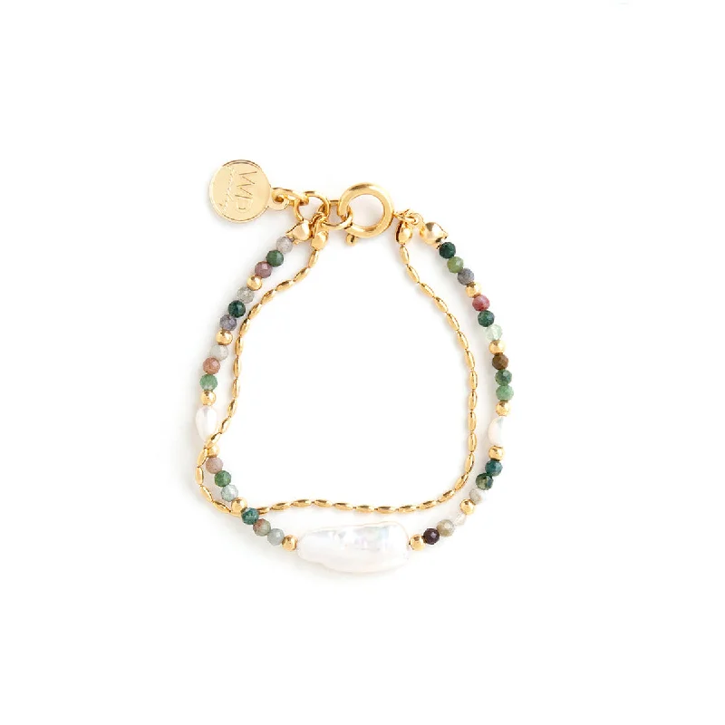 Fashionable Gold Beaded Bracelet-Giardino Gold Bracelet