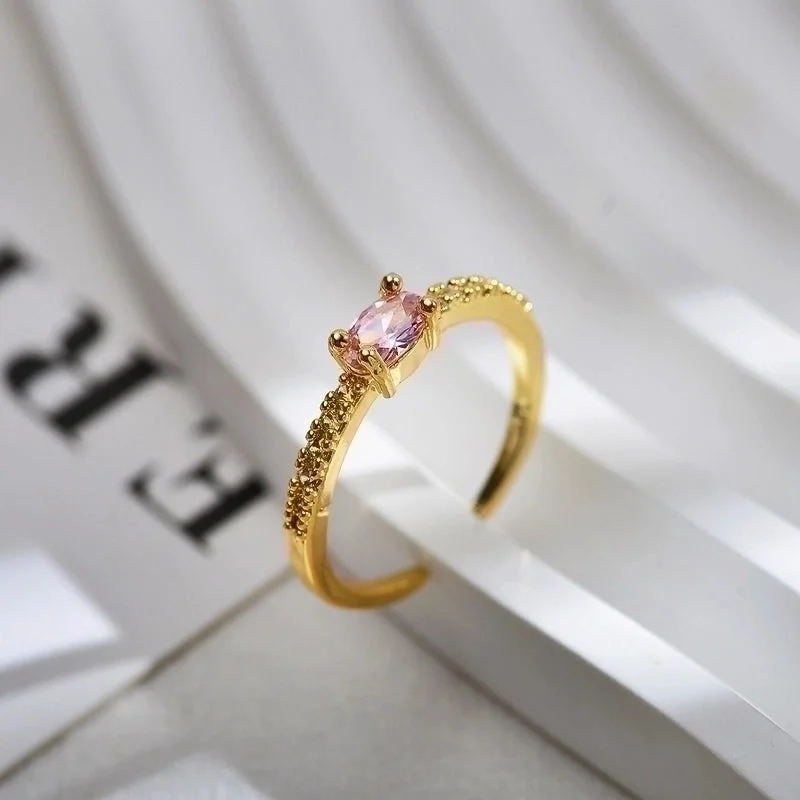 |Gold Pink Diamond Ring