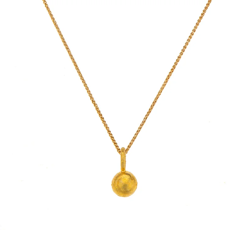 Retro Silver Necklace-Nava Zahavi Yellow Gold Ball Necklace