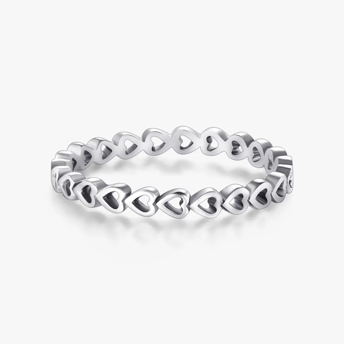 Unique Titanium Wedding Ring-Ins Style Vintage Style Simple Style Heart Shape Sterling Silver Hollow Out Rings