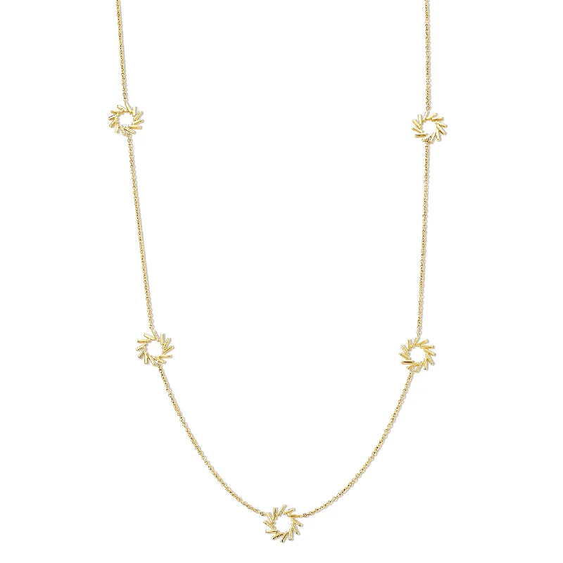 Geometric Bar Necklace-Zellije Necklace Yellow Gold