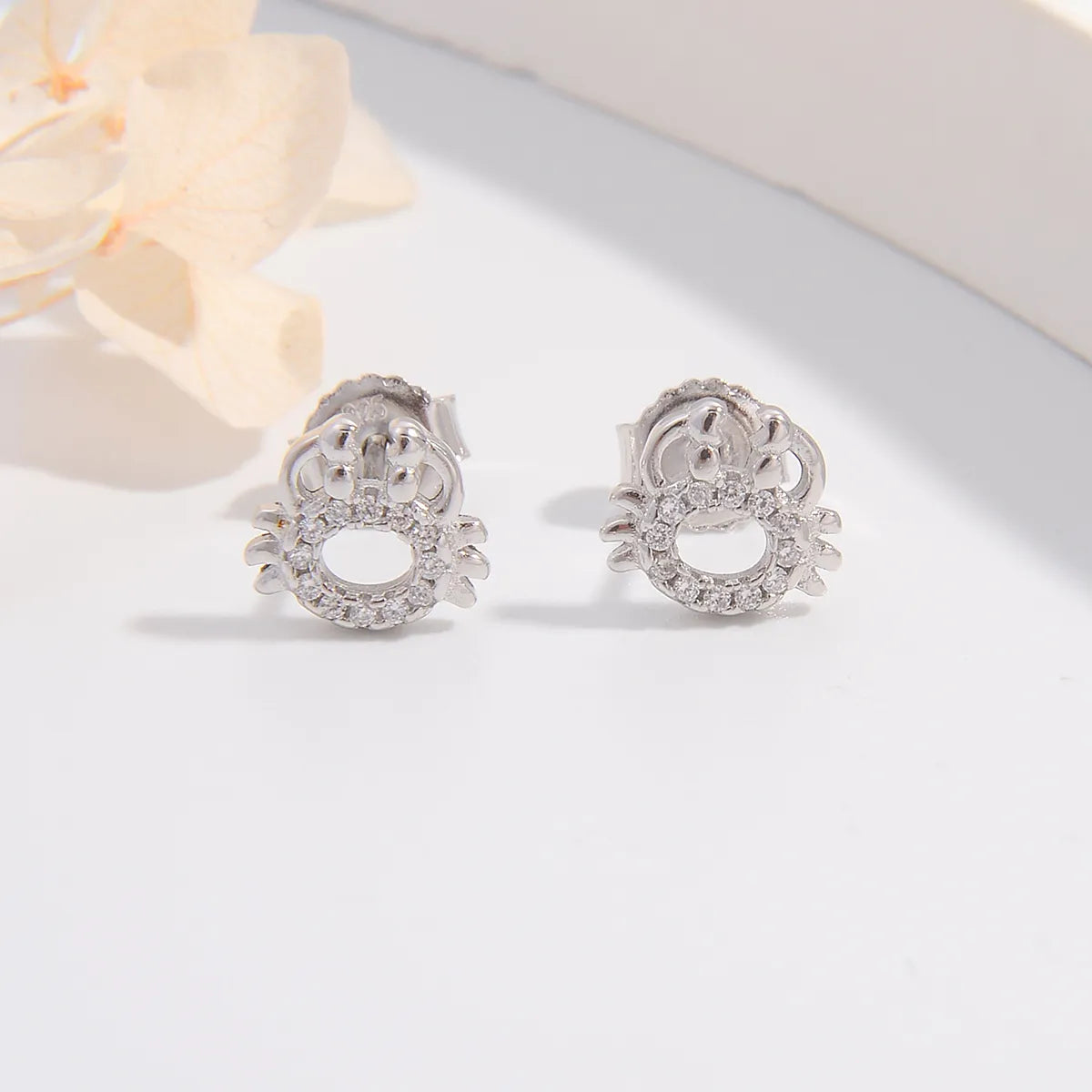 Personalized Couple’s Ring-1 Pair Ig Style Cute Crab Plating Inlay Sterling Silver Zircon White Gold Plated Rhodium Plated Ear Studs