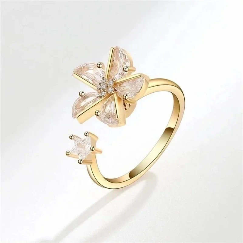 Dainty Wedding Band-Fashion Geometric Copper Diamond Zircon Rings