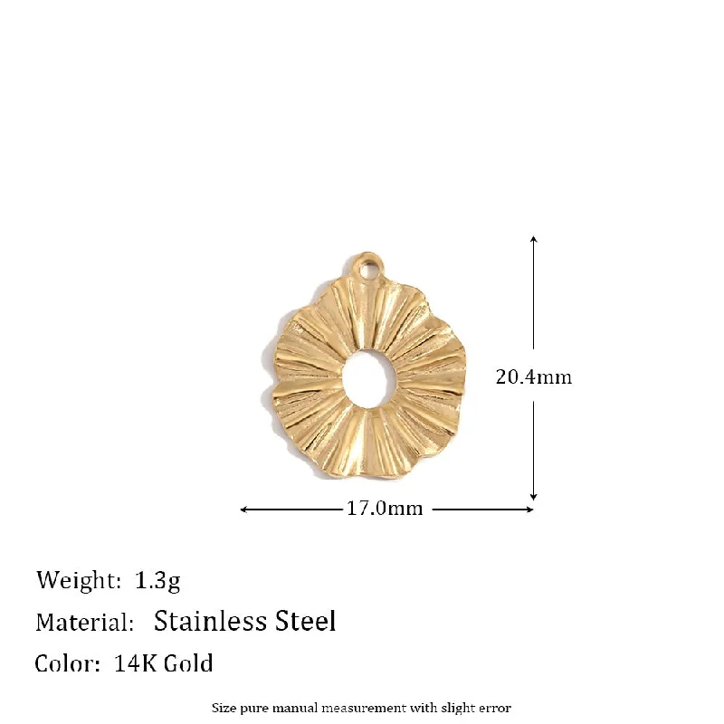 Irregular Sunflower Disc Pendant - Gold