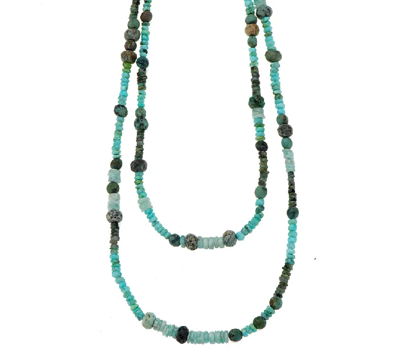 Custom Charm Pendant Necklace-Nava Zahavi Turquoise, Aquamarine and Emeralds Necklace