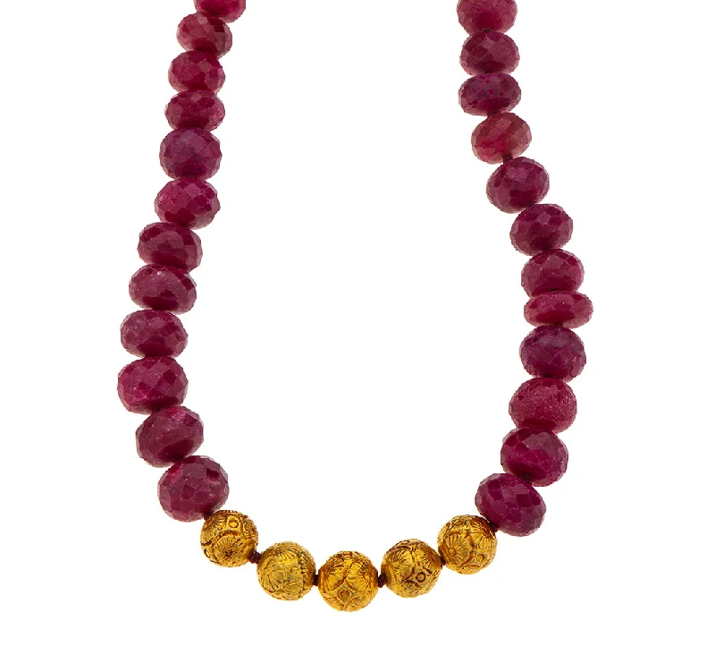 Luxury Pearl Necklace-Nava Zahavi Ruby Rondell Necklace