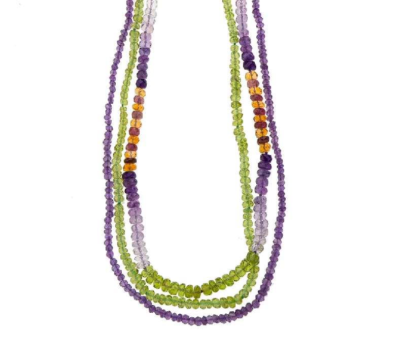 Star Shaped Necklace-Nava Zahavi Amethyst, Citrine and Peridot Necklace