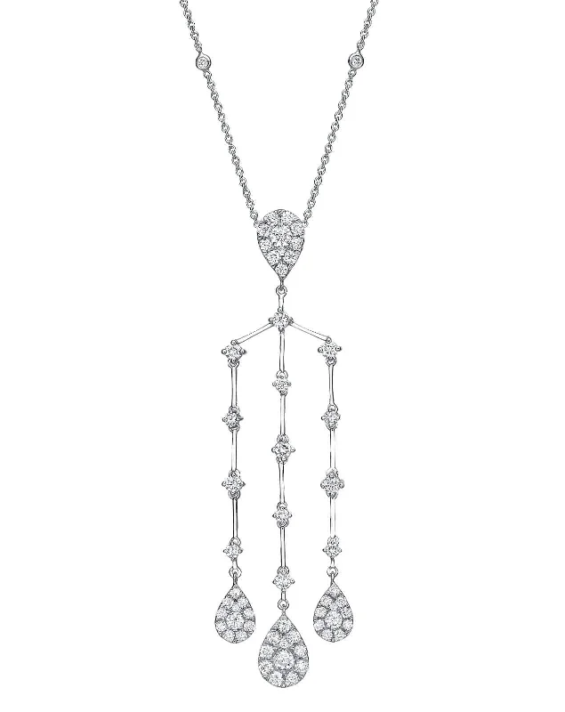 Silver Bar Necklace-3.36 CT ILLUSION CHANDELIER NECKLACE