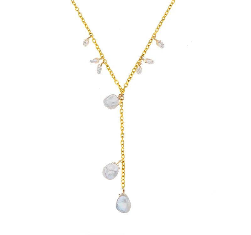 Diamond Pendant Necklace-Nava Zahavi Vermeil Kashi Pearl Tie Necklace