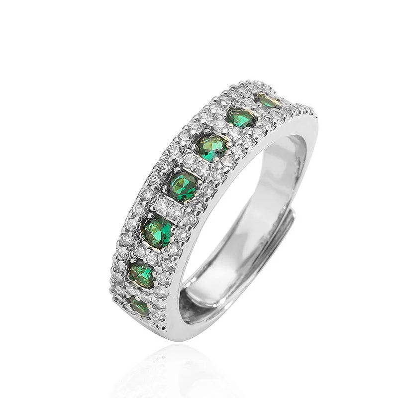 White Gold Color Green Diamond