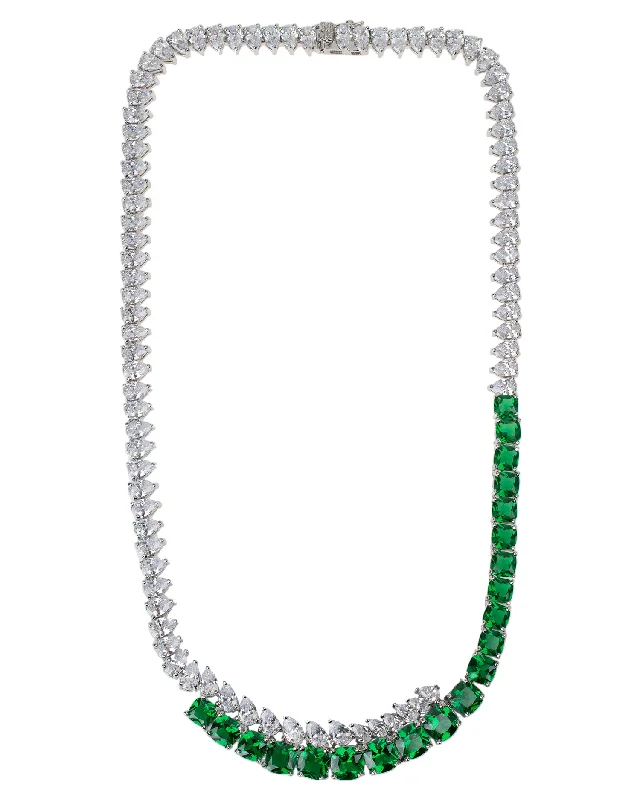 Dainty Necklace for Girls-Emerald Overlapping Statement Necklace