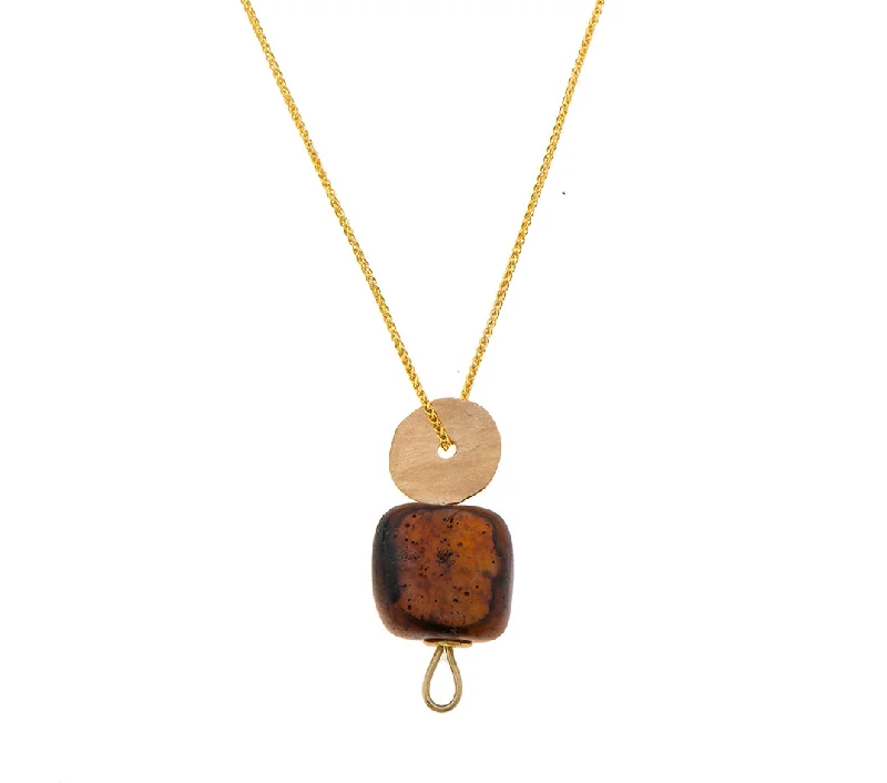 Dainty Crystal Necklace-Nava Zahavi Yellow Gold Carnelian Chain