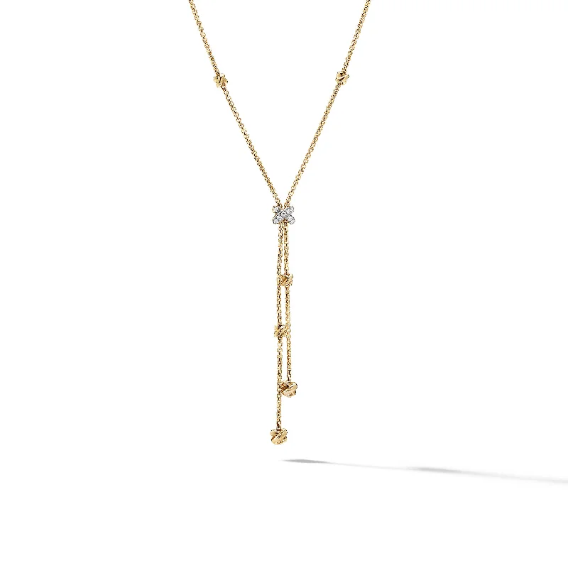 Boho Style Necklace-Petite Helena Y Necklace in 18K Yellow Gold with Diamonds