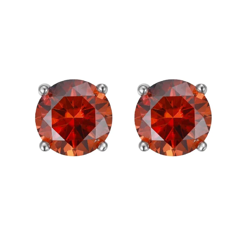 A Pair of Big Red Diamond Stud Earrings