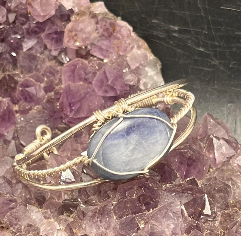 Gold Chain Bracelet-Blue Kyanite Sterling Silver Bracelet